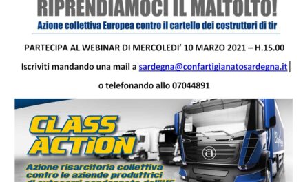 AUTOTRASPORTO – CLASS ACTION – RIPRENDIAMOCI IL MALTOLTO – APPUNTAMENTO WEBINAR MERCOLEDì 24 MARZO 2021 – iscriviti on line