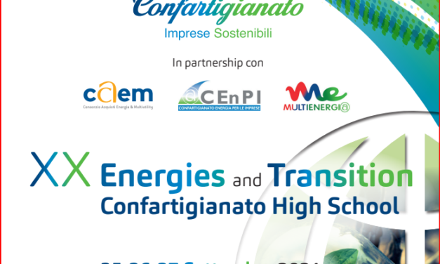 ENERGIA – Transizione energetica, sviluppo sostenibile, sostegno all’autoproduzione e le sfide del futuro: se ne parlerà per 3 giorni a Chia in Sardegna da tutta Italia. Da mercoledì 25 settembre la 20esima edizione nazionale della “Energy and Transition School” di Confartigianato Imprese Sostenibili. Tra i relatori la Presidente Todde, il ViceMinsitro Gava, il giornalista Friedman, il politologo Parsi, il Presidente di ARERA Besseghini e la scienziata Ercoli Finzi.