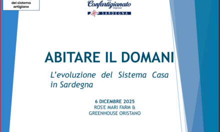 EDILIZIA E INTELLIGENZA ARTIFICIALE – Artigiani sardi e Università a confronto per crescita e rinnovamento del “sistema casa”. Dati ed evoluzione del settore saranno presentati sabato 6 dicembre a Oristano, nell’evento regionale pubblico “Abitare il domani – L’evoluzione del Sistema Casa in Sardegna”.